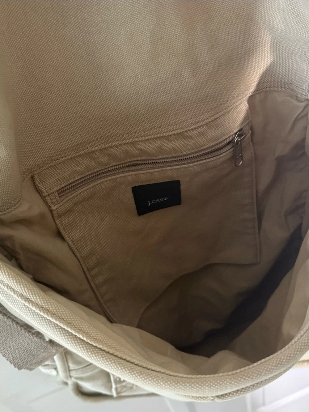 J. Crew Canvas Tote in Beige